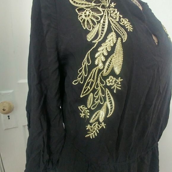Womens Black and Gold Tunic Large - Picture 3 of 5